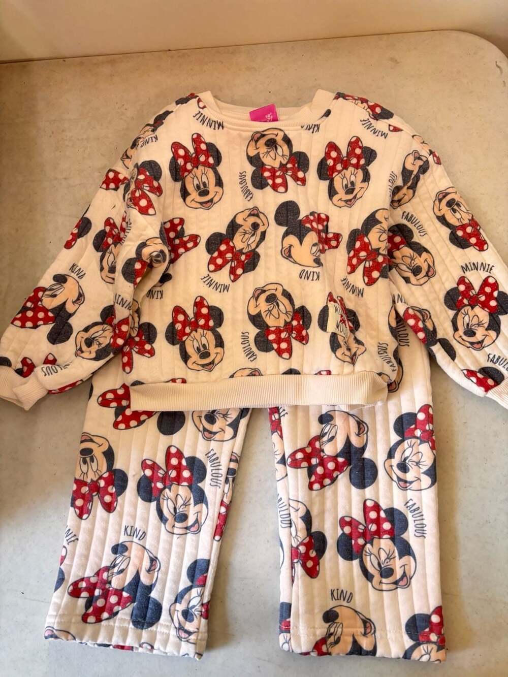 Disney Junior Minnie Mouse Quilted Sweatshirt and Pants Set Size 4T
